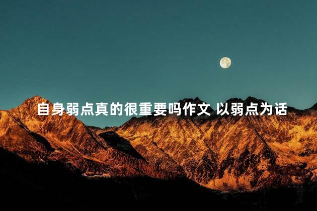 自身弱点真的很重要吗作文 以弱点为话题写一篇作文
